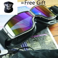 motorcycle goggles pu leaher mask glasses skiing snow men women adjustable color lens