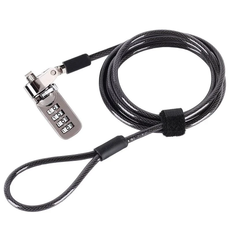 

1M Notebook Laptop Combination Lock Security Cable 4 Digit Password Protections Anti Theft Sturdy Thick Black Device Accessories