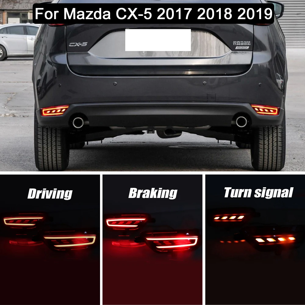 

Three Function LED Rear Bumper Reflector Warning Light Turn Signal Light Tail Brake Light For Mazda CX-5 CX5 2017 2018 2019