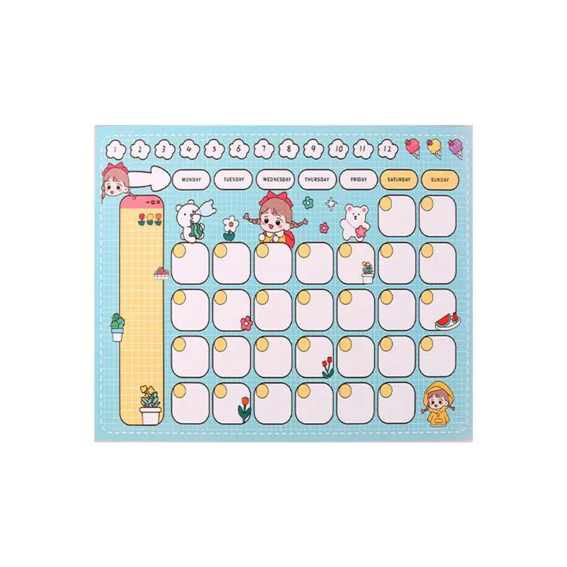 

Kawaii Мультфильм ежемесячный недельный ежедневник блокнот канцелярские товары