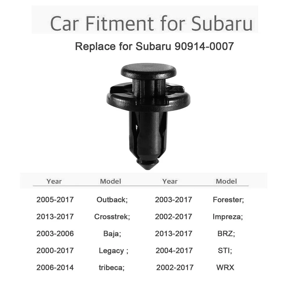 90 шт. пластиковые заклепки для Subaru Outback Tribeca Legacy Forester крепежные зажимы, фиксатор бампера, нажимные Шпильки 7 мм 8 мм 10 мм 90914-0051 90913-0067 90914-0007