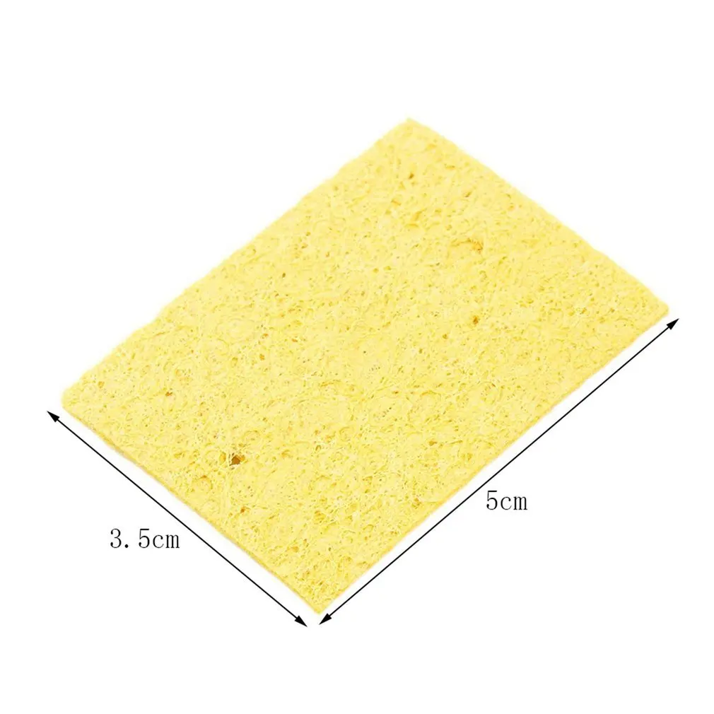 

50pcs High Temperature Enduring Condense Electric Welding Soldering Iron Cleaning Sponge YellowHot New Arrival