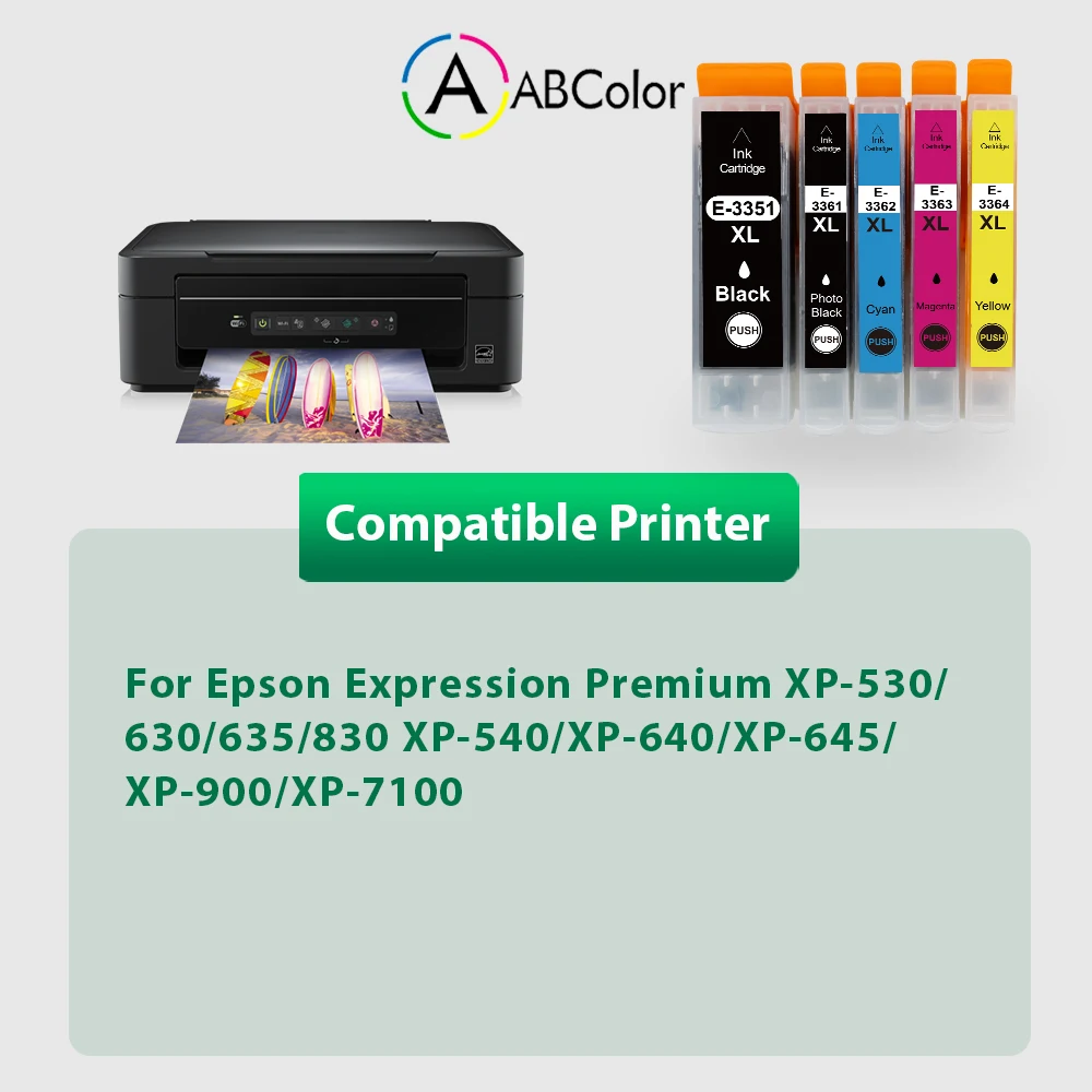 5PK 33XL для Epson чернильный картридж T3351 XP-530 XP-630 XP-635 XP-830 XP-540 XP-640 XP-645 XP-900 XP-7100 принтер |