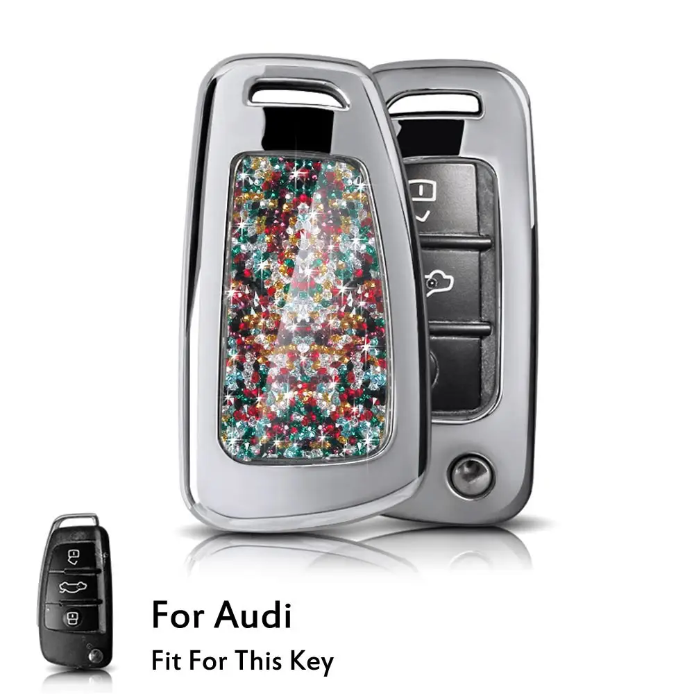 Option 2 Автомобильный Стайлинг авто ключ защитный чехол для Audi R8 A1 A3 A4 A5 A6 A7 A8 Q3 Q5 Q7 C5 C6 A4L A6L S1 S3 RS6 TT 2005-2013 держатель оболочки - Название цвета: Option 2