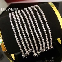 luowend 100 18k yellowwhite gold bracelet natural diamond bracelet tennis bracelet classic bangle for women customize
