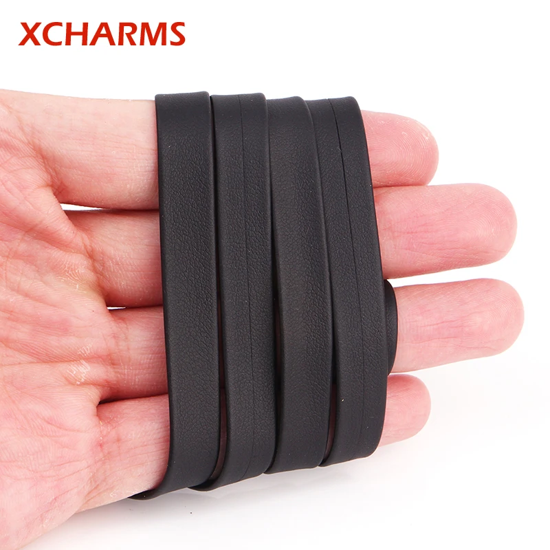 XCHARMS 10 мм черный плоский мягкий Пу кожаный шнур и Веревка Ювелирные изделия