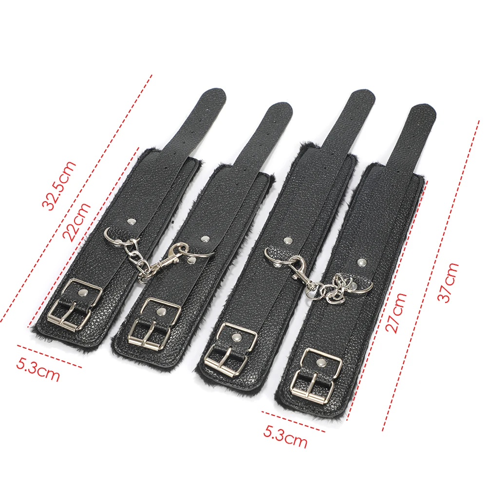 10 Pcs/set Leather BDSM Bondage Sex Products Erotic Toys for Adults Handcuffs Nipple Clamps Gag Whip Rope For Couples | Красота и