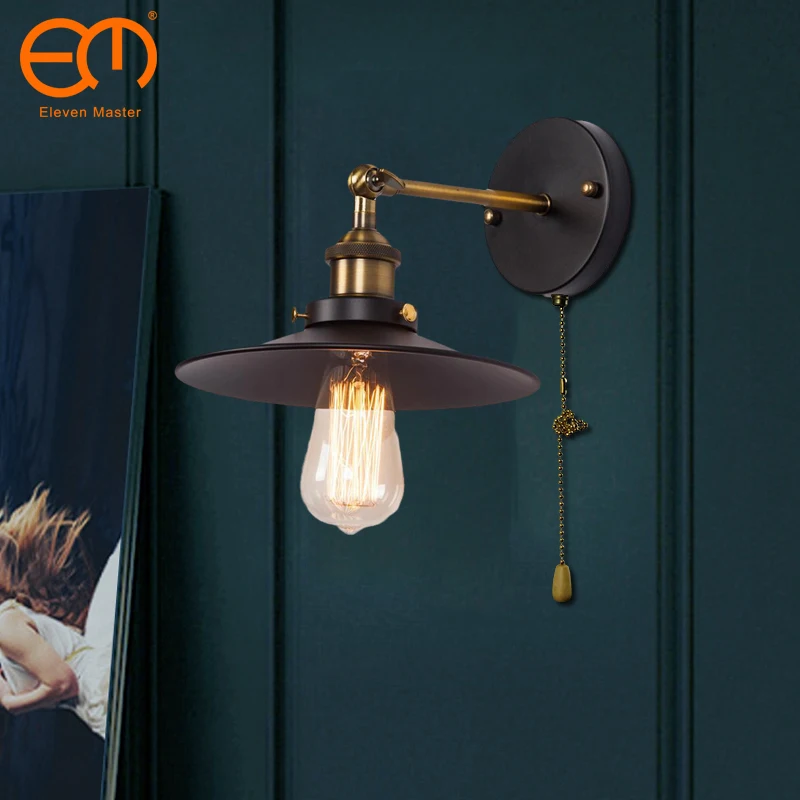 Ретро с выключателем настенный светильник Винтаж промышленный железные