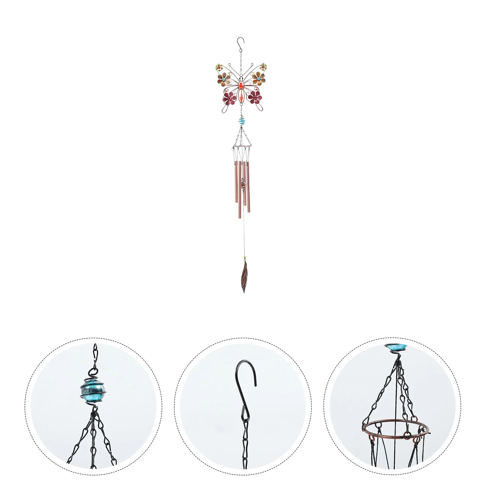 

1Pc Iron Crafts Butterflies Pendant Decorative Wind Chime Garden Hanging Decor