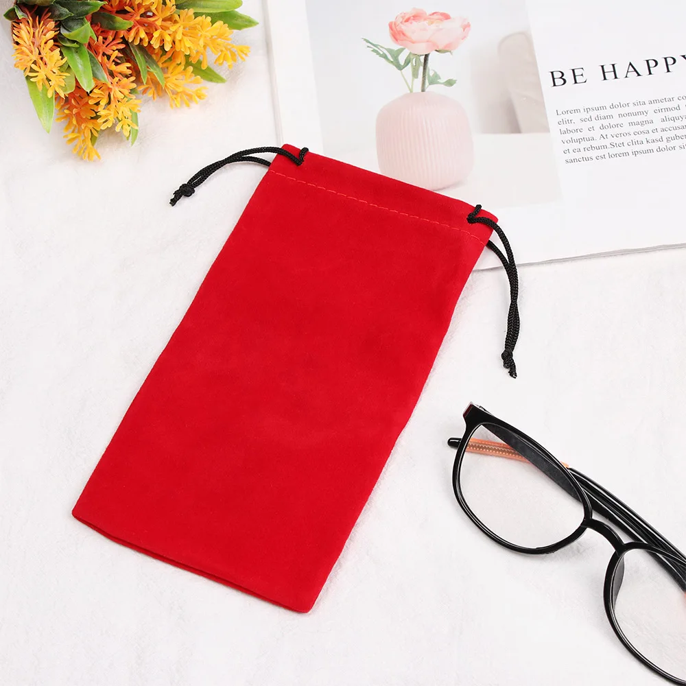 5PCS Portable Linen Fabric Pouch For Sunglasses Bag Multi-Functional Eyeglasses Case Optical Glasses Lanyard Cloth Bags - купить по
