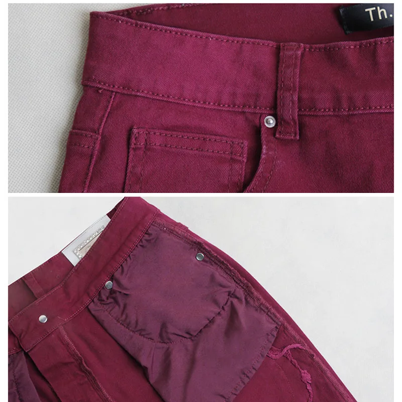 Тонкие растягивающиеся рваные обтягивающие джинсы с высокой талией женские