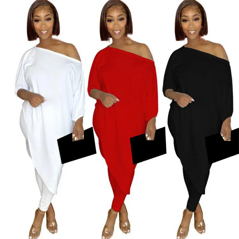 

Женские повседневные комплекты WUHE из двух предметов, короткий топ с открытыми плечами и воротником-лодочкой и рукавом три четверти и облега...