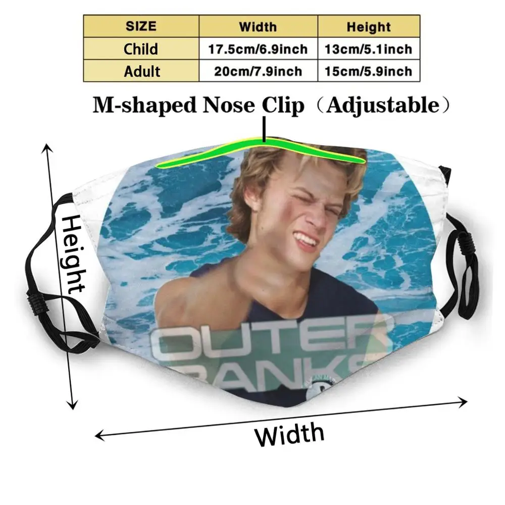 Jj внешние банки волны против пыли маска для лица моющийся фильтр Многоразовые