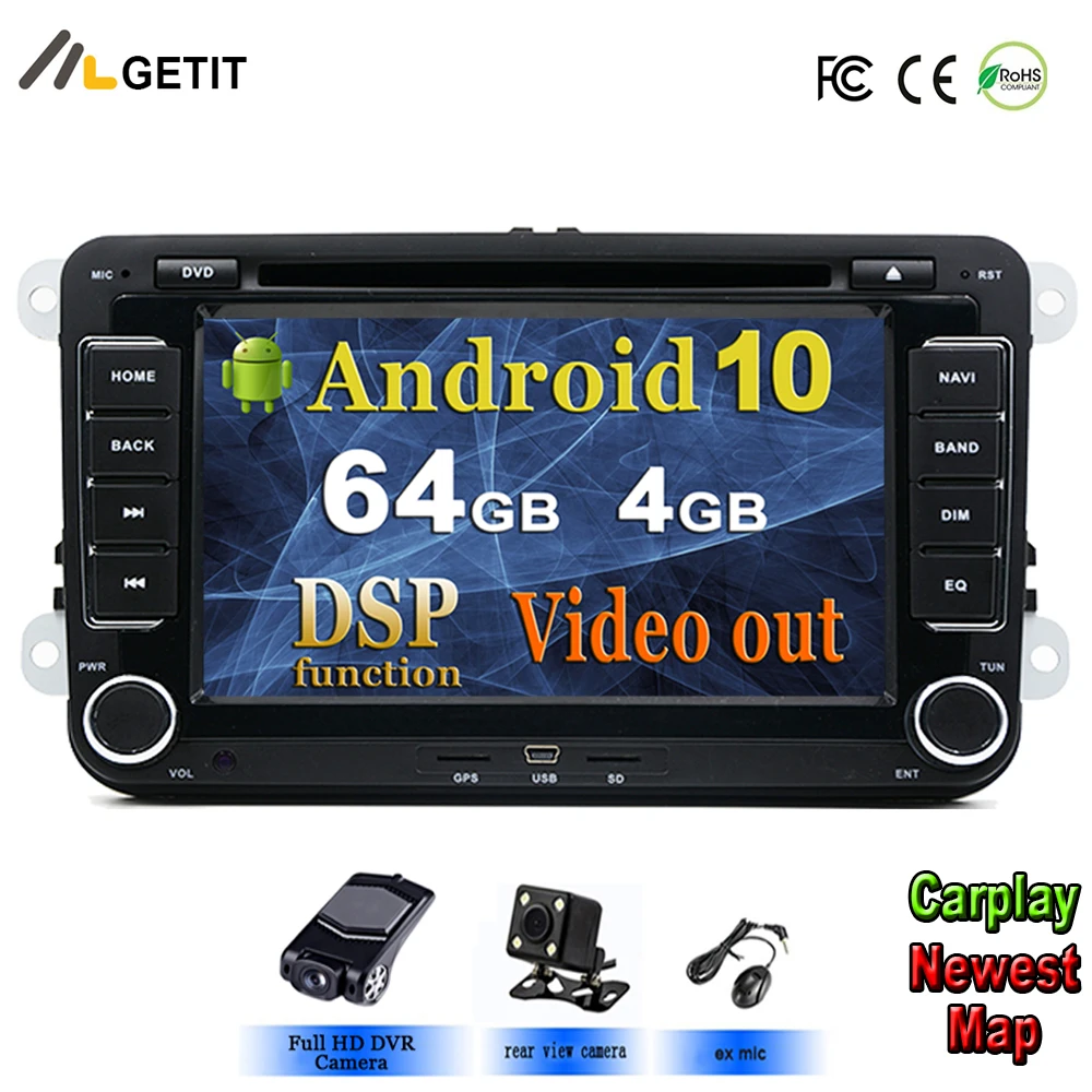 Автомобильный Радио dvd плеер Android 10 для VW PASSAT GPS навигация автомобильный Головной