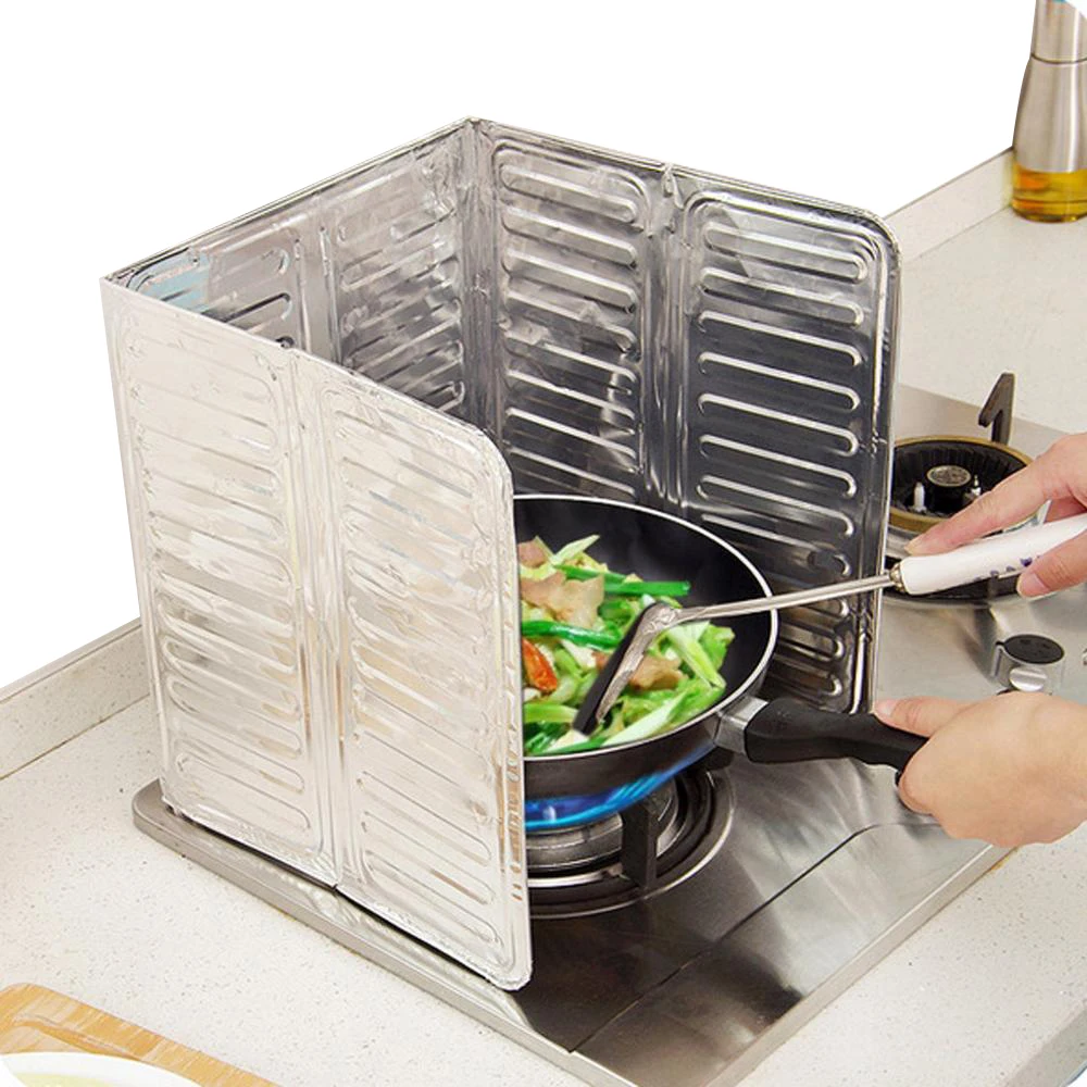 

1pcs Anti Splatter Shield Guard Divider Splash Proof Baffle Tool Kitchen Cooking Frying Pan Oil Screen Cover Gas Stove