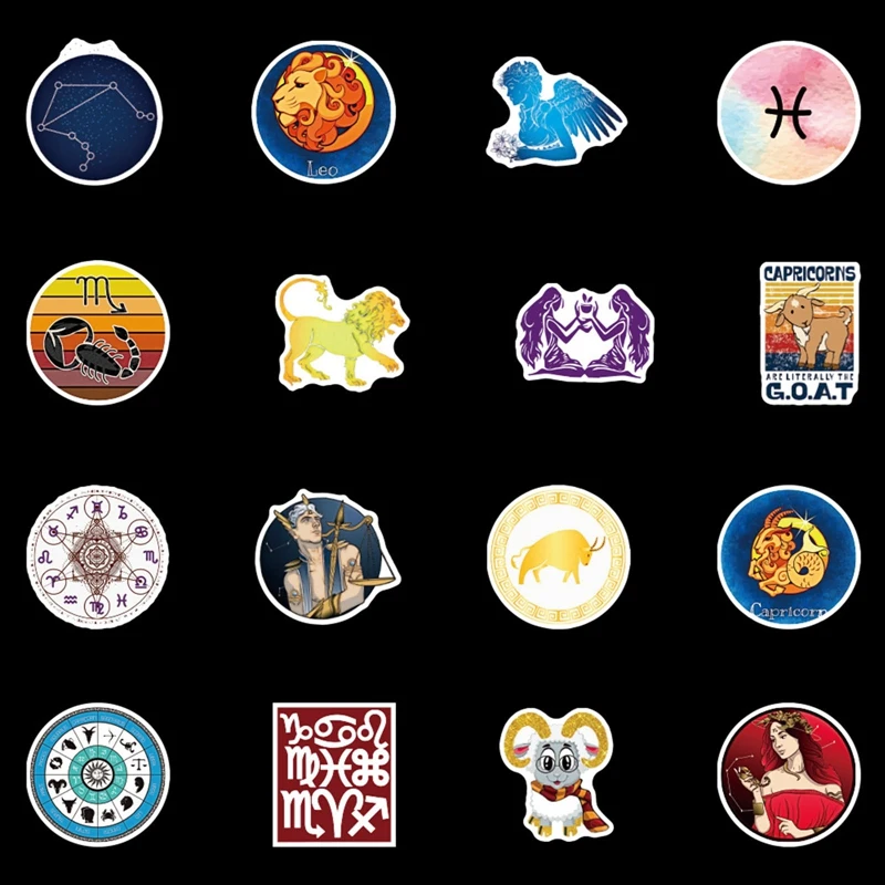 

50Pcs 12 Constellations Starry Sky Stars Graffiti Sticker For Skateboard Luggage Laptop Guitar Fridge Car Doodle Decal