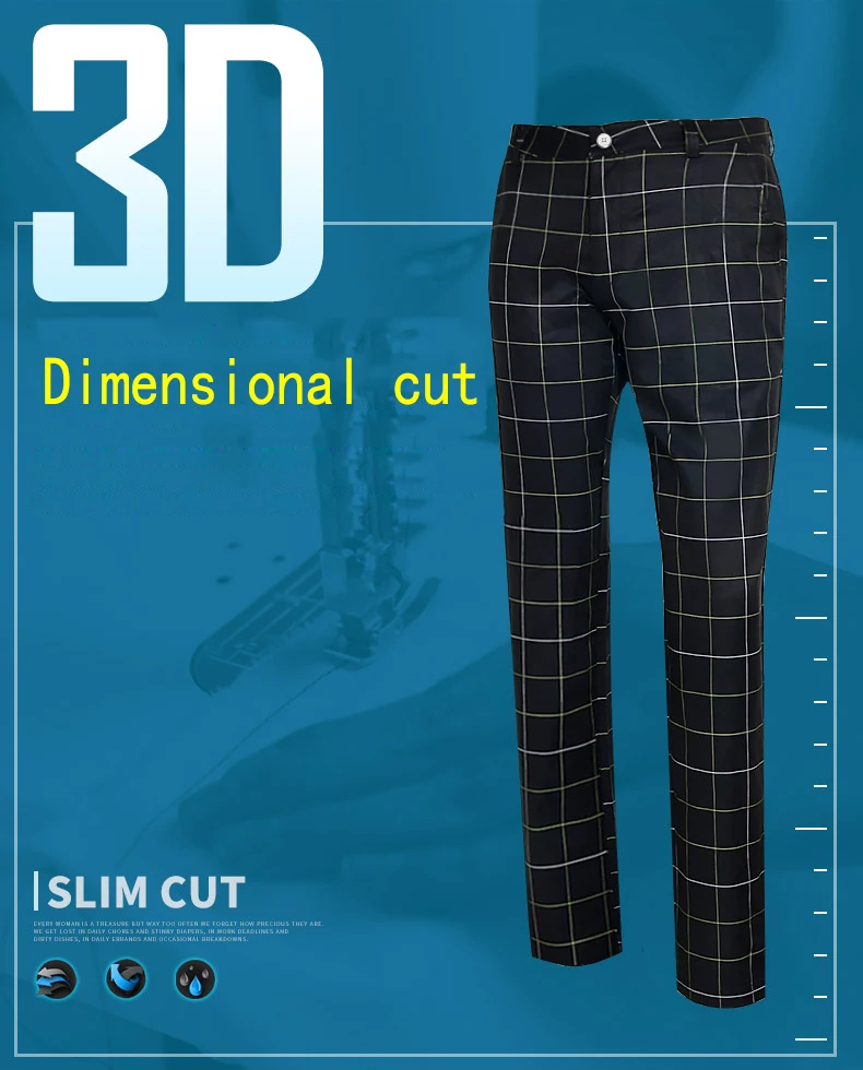 Мужские клетчатые длинные брюки, ультра-тонкие спортивные брюки, прямые дышащие брюки, одежда для Pantalon, для гольфа, бега, тенниса, отдыха
