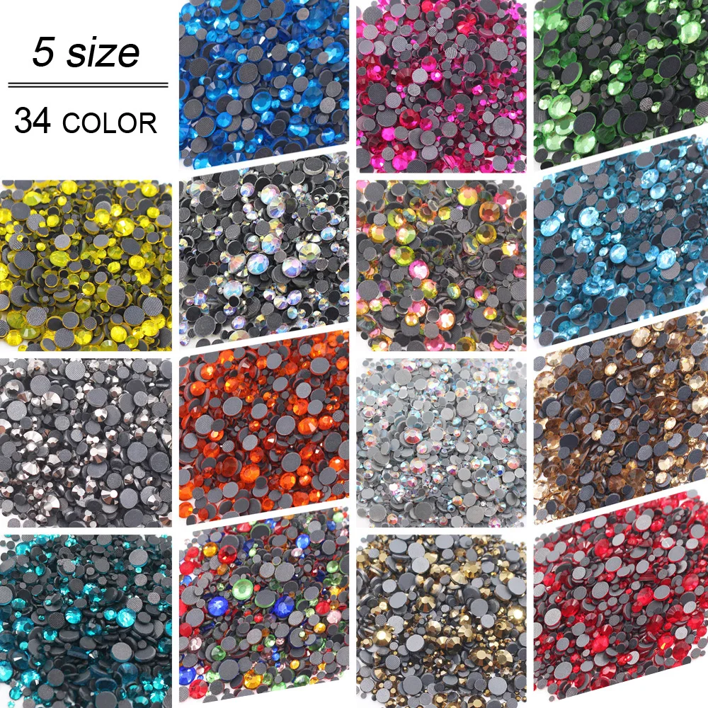 

1000pcs-2500pcs Hot Fix Rhinestones Glitter Crystals Glass Strass Hotfix Stones Iron on Rhinestones For Clothes DIY Fabric Gems