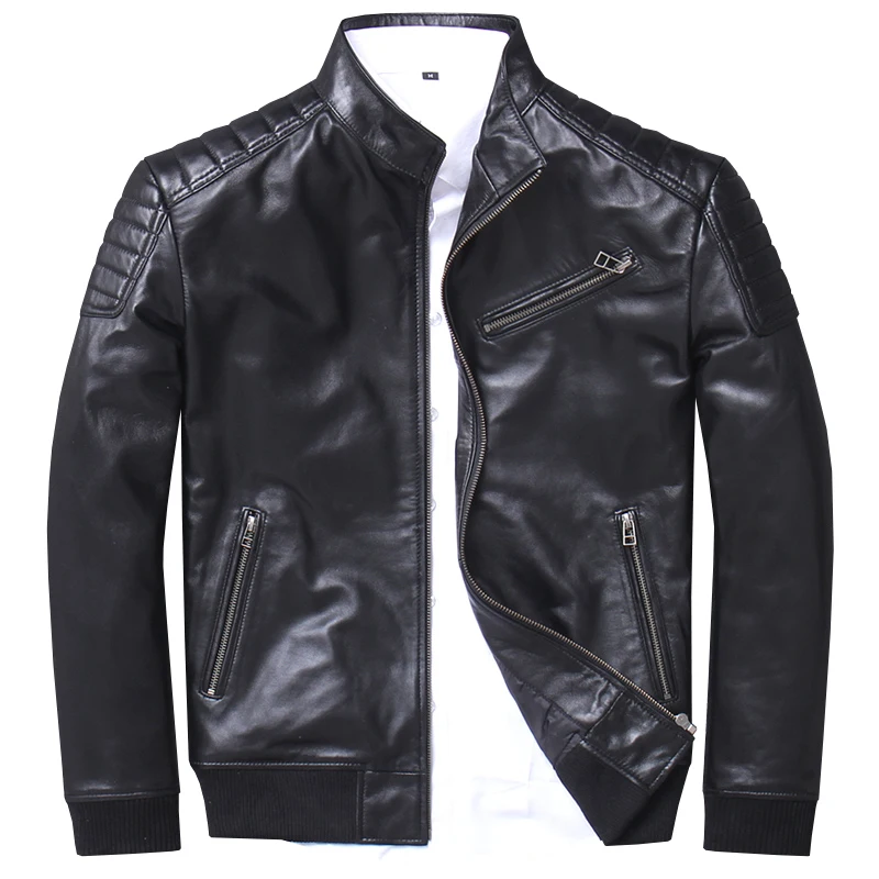 Сезон сзади локомотивная одежда мужская короткая осенняя куртка из овечьей кожи