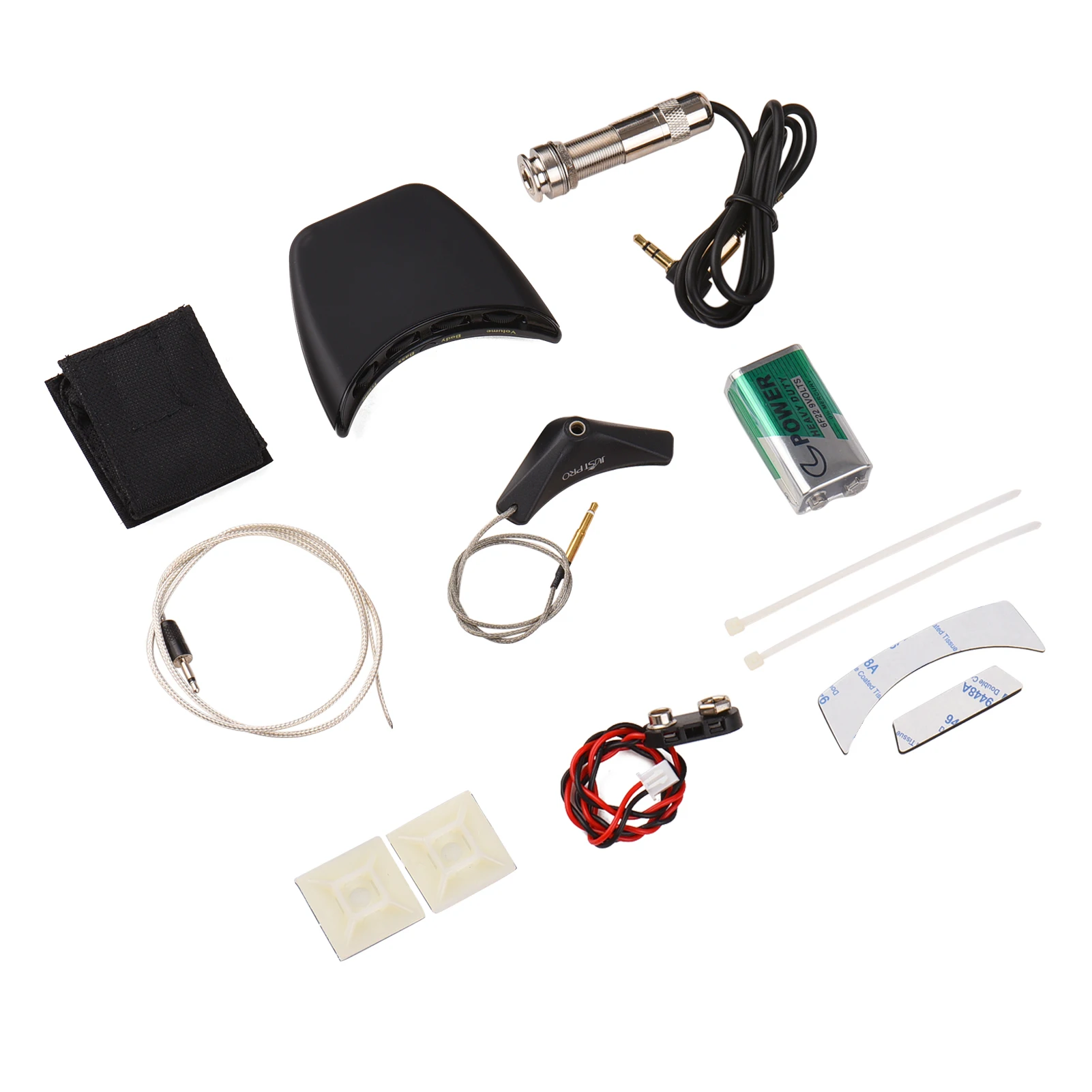 

JUSTPRO Acoustic Guitar Soundhole Piezo Pickup with 6F22 9V Battery for Acoustic Folk Guitar