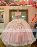 new pink ball gowns quinceanera dress for sweet girl beading sequin appliques sleeveless lace prom dresses vestidos de fiesta