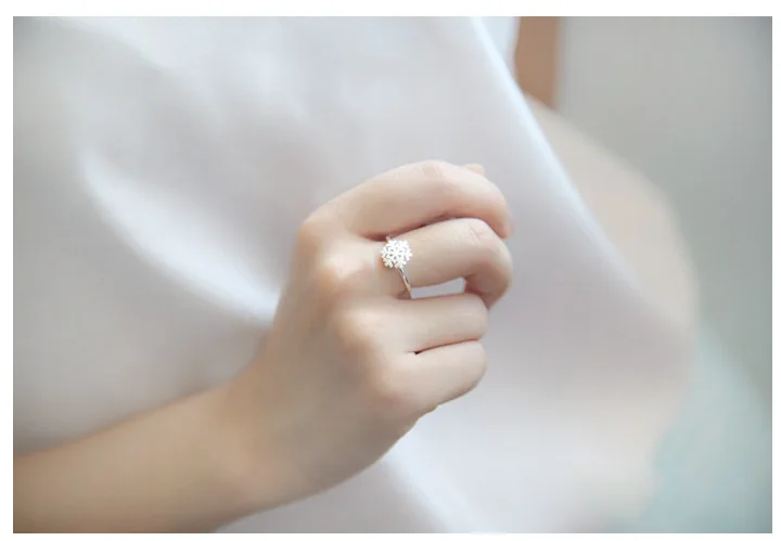 

New 100% Real 925 Sterling Silver Snow Rings For Women Big Finger Rings For Unisex Jewelry Men