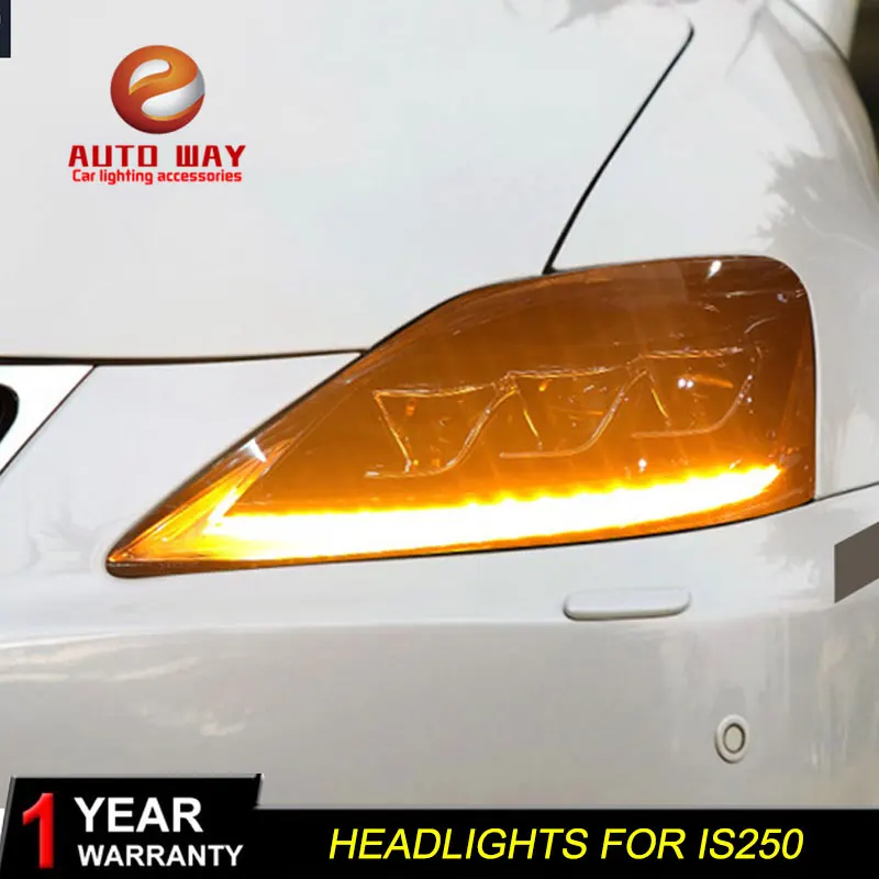 Тюнинг автомобиля чехол для Lexus IS250 фары 2006 2012 светодиодный ные DRL линзы двойной