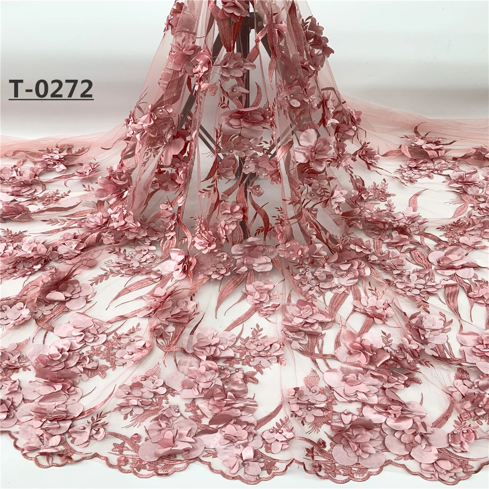 Бисером французский африканский 3d цветок кружева вышитые Ткань 2019 высокое