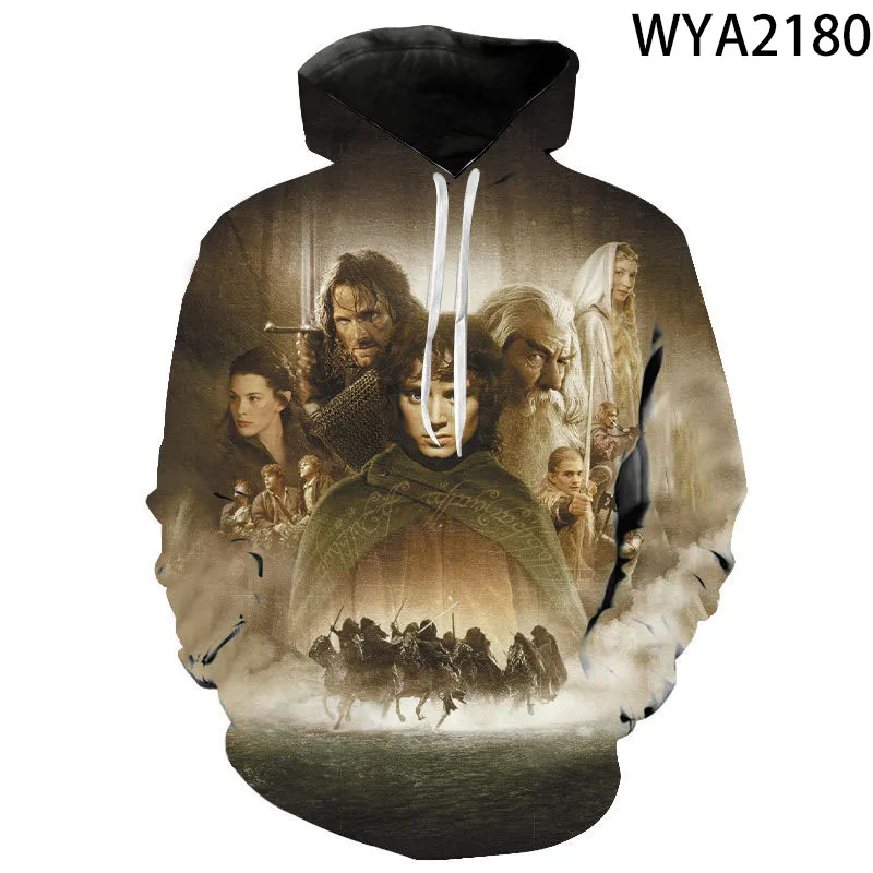 Толстовки с 3D принтом для мужчин и женщин модные худи кольцами фильмами уличная