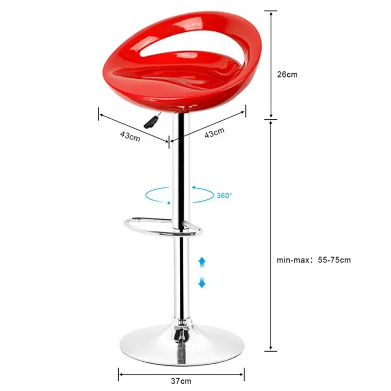 

2pcs/set Simplicity European Style ABS Bar Chair Bar Stool Bedroom Kitchen Backrest Chairs Height Adjusted Home Furniture HWC