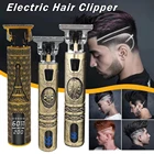 Новый профессиональный триммер для волос электрическая машинка для стрижки для мужчин Беспроводная Машинка для стрижки волос USB Перезаряжаемый ЖК-дисплей стрижка инструмент 3