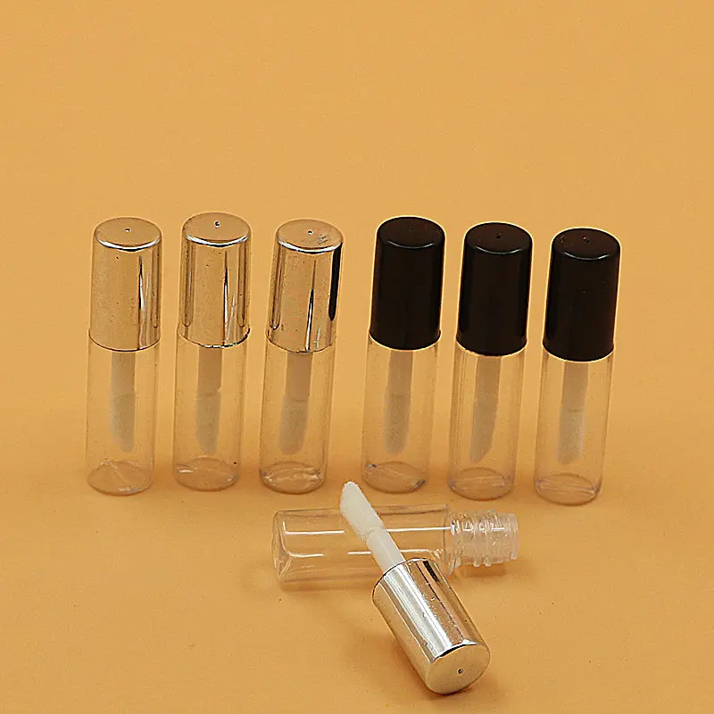 50 шт./лот 1 2 мл пустая прозрачная туба для блеска губ бальзам контейнер с кистью