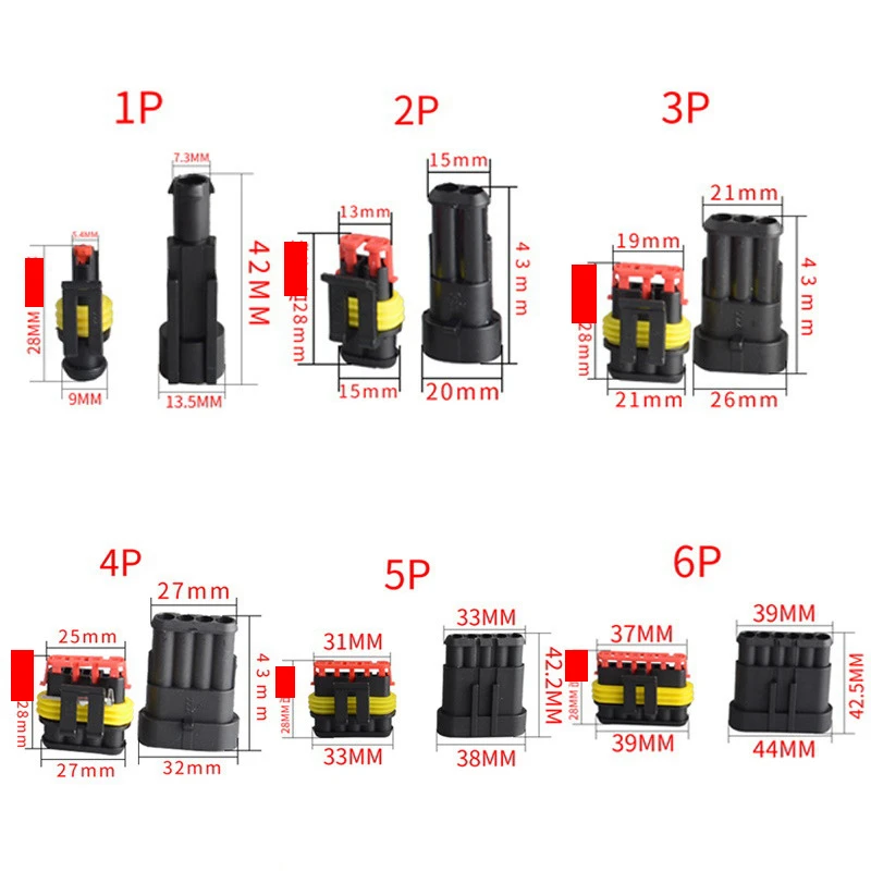 352Pcs Car Connector Plug Terminals Auto Sealed Waterproof Electrical Wire 1 2 3 4 Pin Truck Harness | Обустройство дома