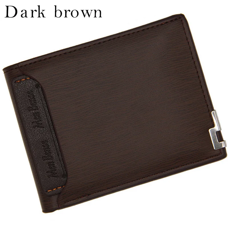 Litthing Vintage Men Leather Brand Luxury Wallet Short Slim Male Purses Money Clip Credit Card Dollar Price Portomonee Carteria - Цвет: dark brown