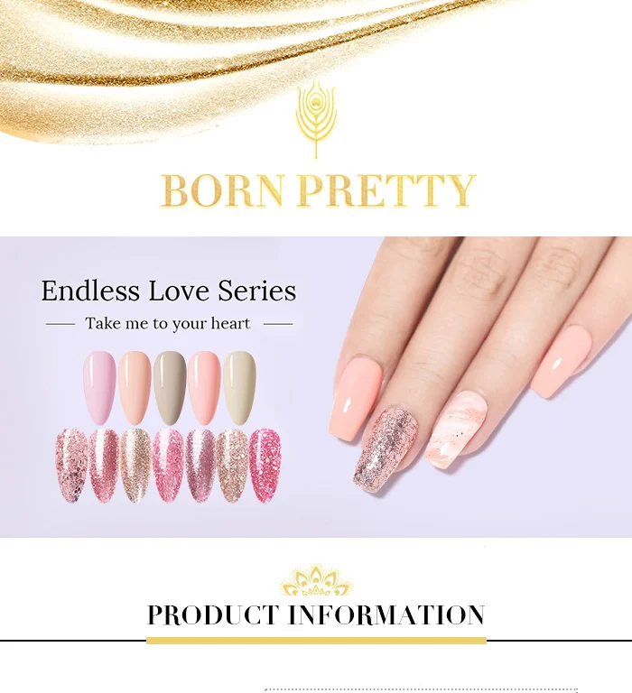 BORN PRETTY гель для ногтей с блестками 6 мл розовое золото УФ-гель Красочные Блестки УФ-гель для дизайна ногтей лак замочить маникюрные инструменты