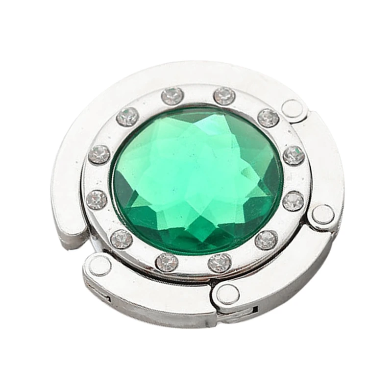 Dark Green Крючок Портативный Волшебный крючок сумка складная вешалка Прочный Стол Держатель кристалл сплав крючок для сумки вешалка для домашнего хранения - Цвет: Dark Green