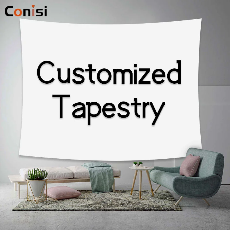 

Modern Custom Tapestry Customizable Yoga Bed Beach Mat Polyester Cloth Wall Hanging Customized Your Photo Home Decor