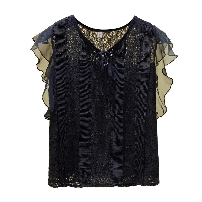 Женский шифоновый топ в западном стиле кружевная рубашка новом лето 2021|Блузки| |