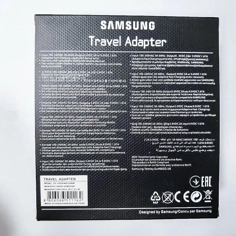 Original Samsung Fast Charger 9v/1.67a Charge Adapter Usb c Cable Galaxy s8 s9 s10+ s20 note 10 9 8 a20 a30s a40 a50 a51 a60 a70