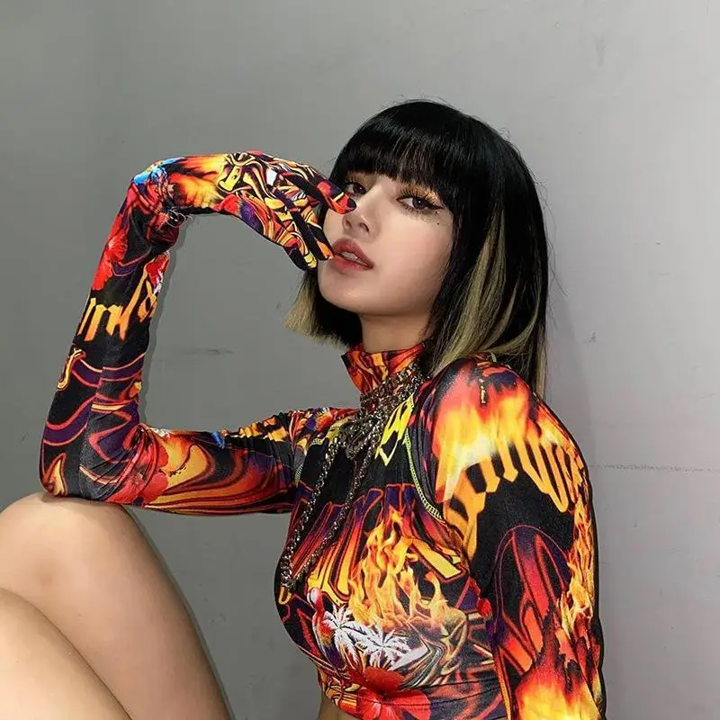

Leopard Print Top Women's Autumn 2020 Fashion New Slim Long Sleeve Open Navel T-shirt Women