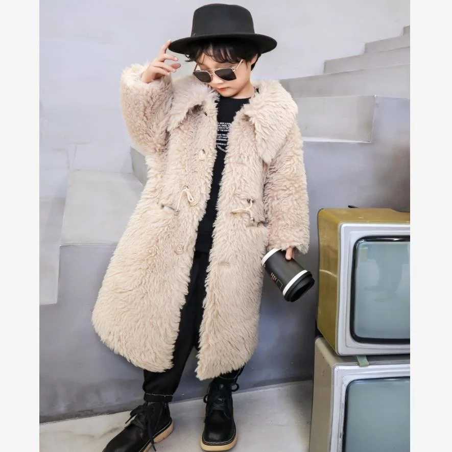 Высококачественное Детское пальто из овчины новинка зимы 2022 плотная теплая