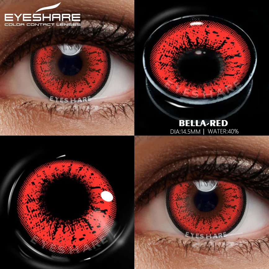 EYESHARE Color Lens Bella Cosplay Contact Lenses Yearly Use Rendering for Eyes Halloween Contacts | Красота и здоровье
