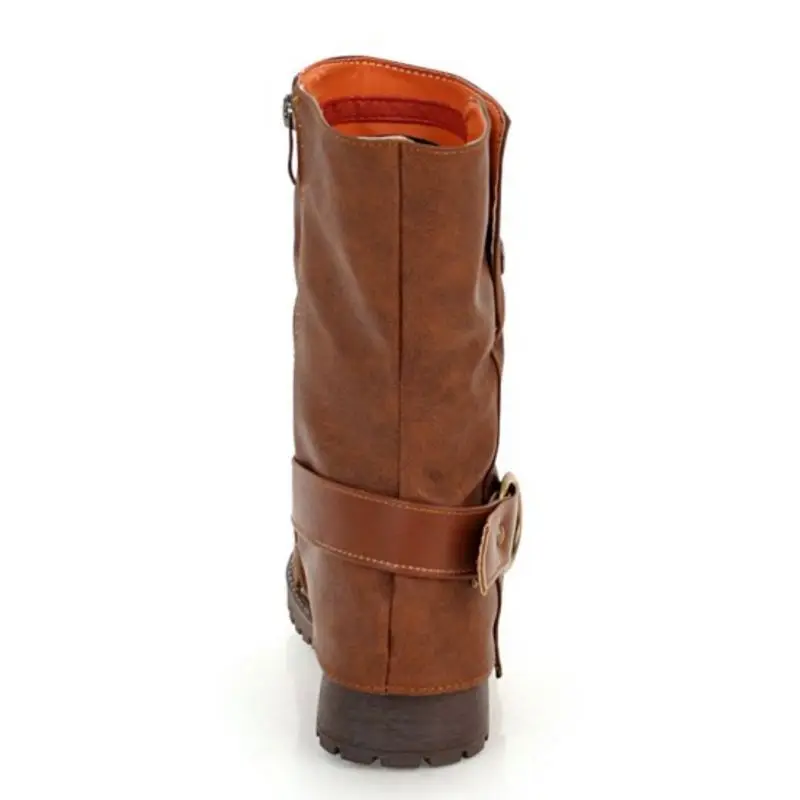 ZALAVOR/Размеры 33-43 Женские сапоги до середины икры Сапоги на плоской подошве Зимняя