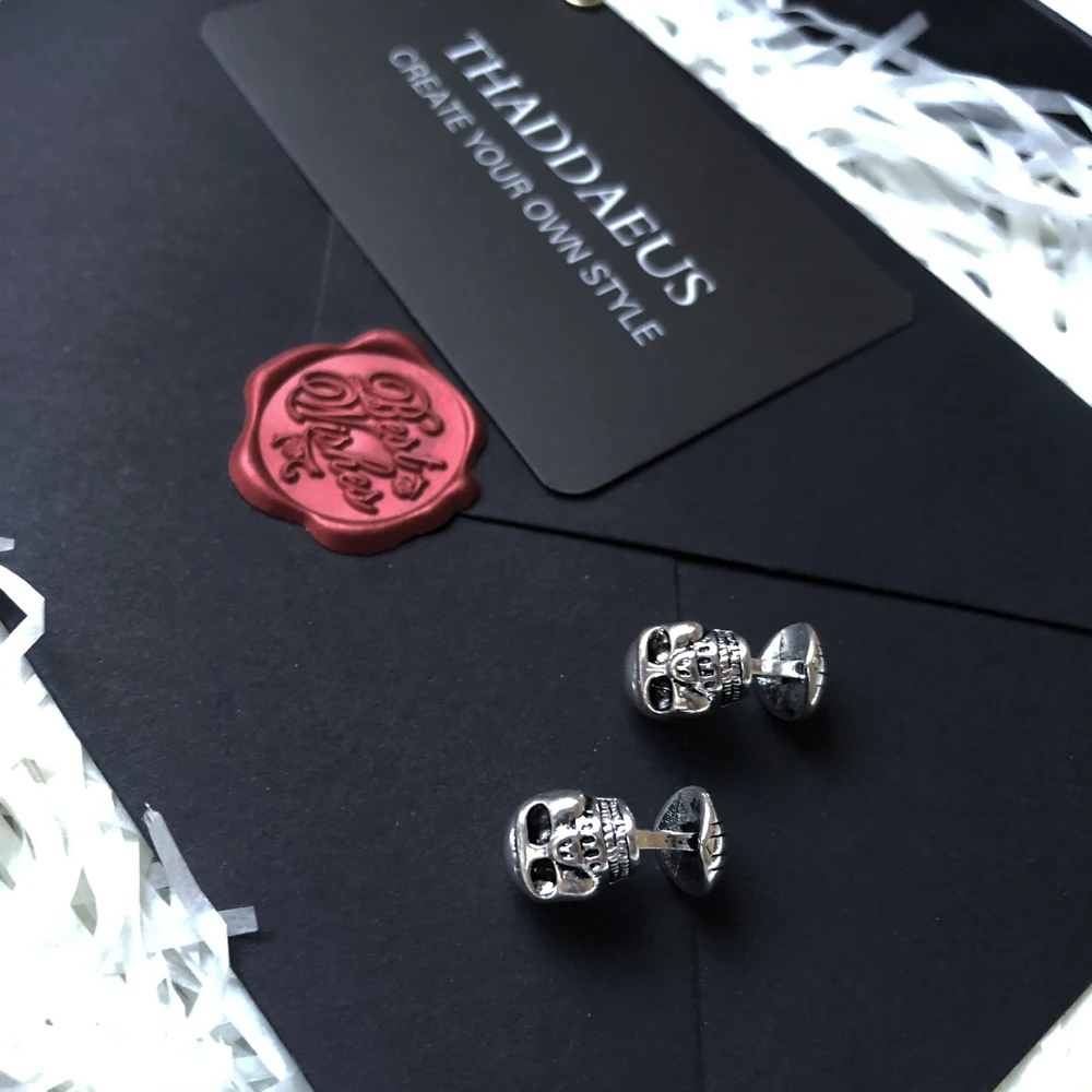 Запонки в виде черепа 2020 фирменные модные ювелирные изделия европейском стиле