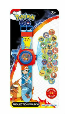 Часы Детские TAKARA TOMY с покемоном Пикачу цветные подсветкой для мальчиков и