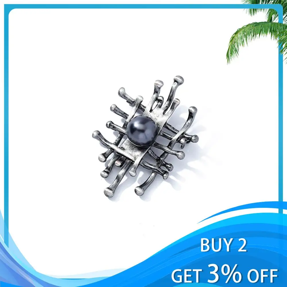 Винтажные геометрические броши булавки для женщин Модный эмалевый жемчуга