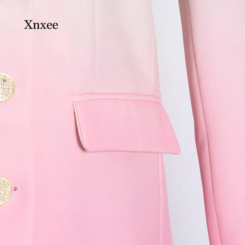 

Spring Summer Office Lady Blazer Coat Plus Size Loose Jacket Women Gradient Embroidery Moon Decorate Ol Business Work Outwear