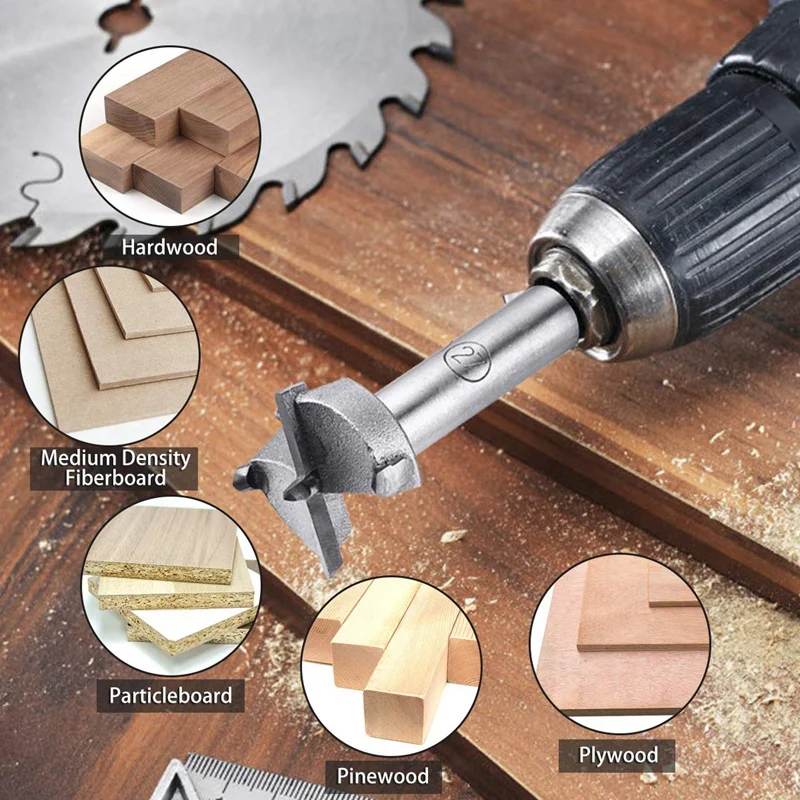 

18 Pcs15-40mm Woodworking Hole Saw, Forstner Bits Set Drilling Tool, Carbide Hole Saw Drill Bit Set for Wood Plastic Plywood