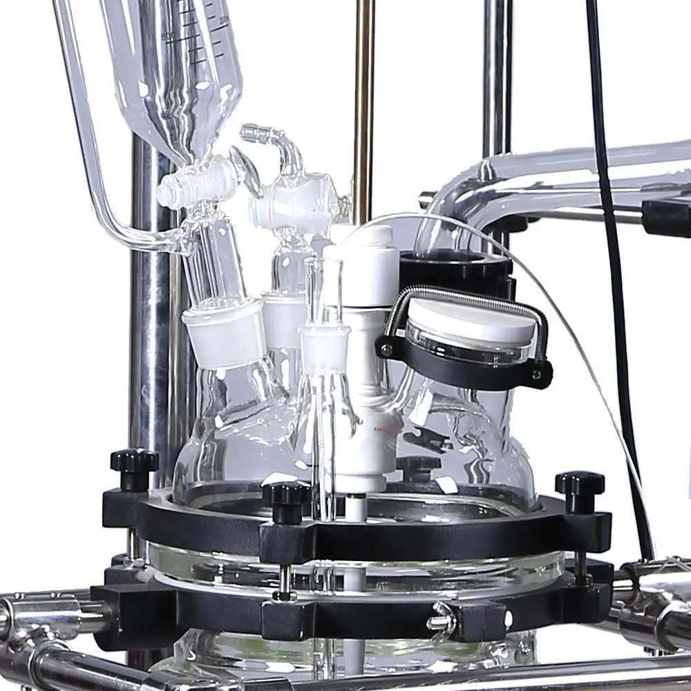 Лабораторный двухслойный реакционный чайник из стекла с химическим покрытием