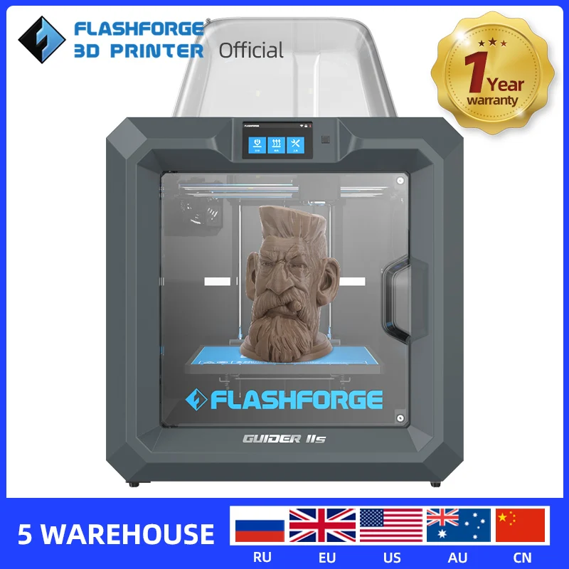 

Flashforge Guider 2s 3D Printer with Filter and Camera Build Volume 280*250*300 mm Large Size 3D Printer High Temperature Nozzle